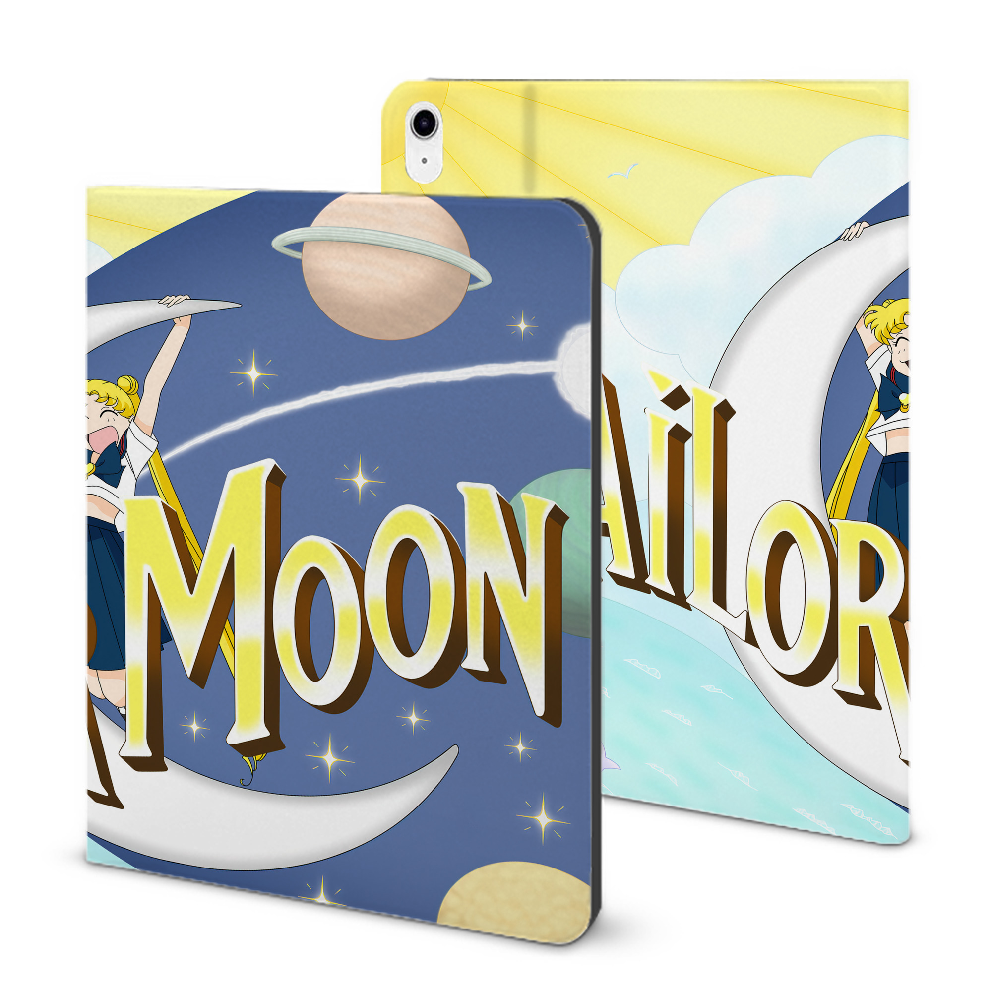 （画像用） 美少女戦士セーラームーン Sailor Moon IPad ケース ブック型 PUレザー TPU 耐衝撃 軽量 薄型 ペン収納なし 全面保護 IPad 各モデル対応